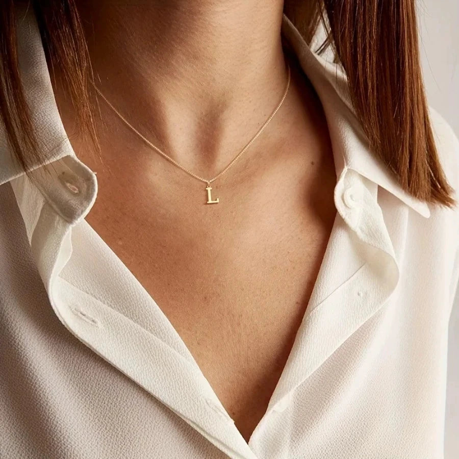 A-Z Initial Necklace 18K Gold Plated