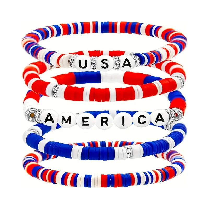 3-7pc 4th of July Outfits Bracelets