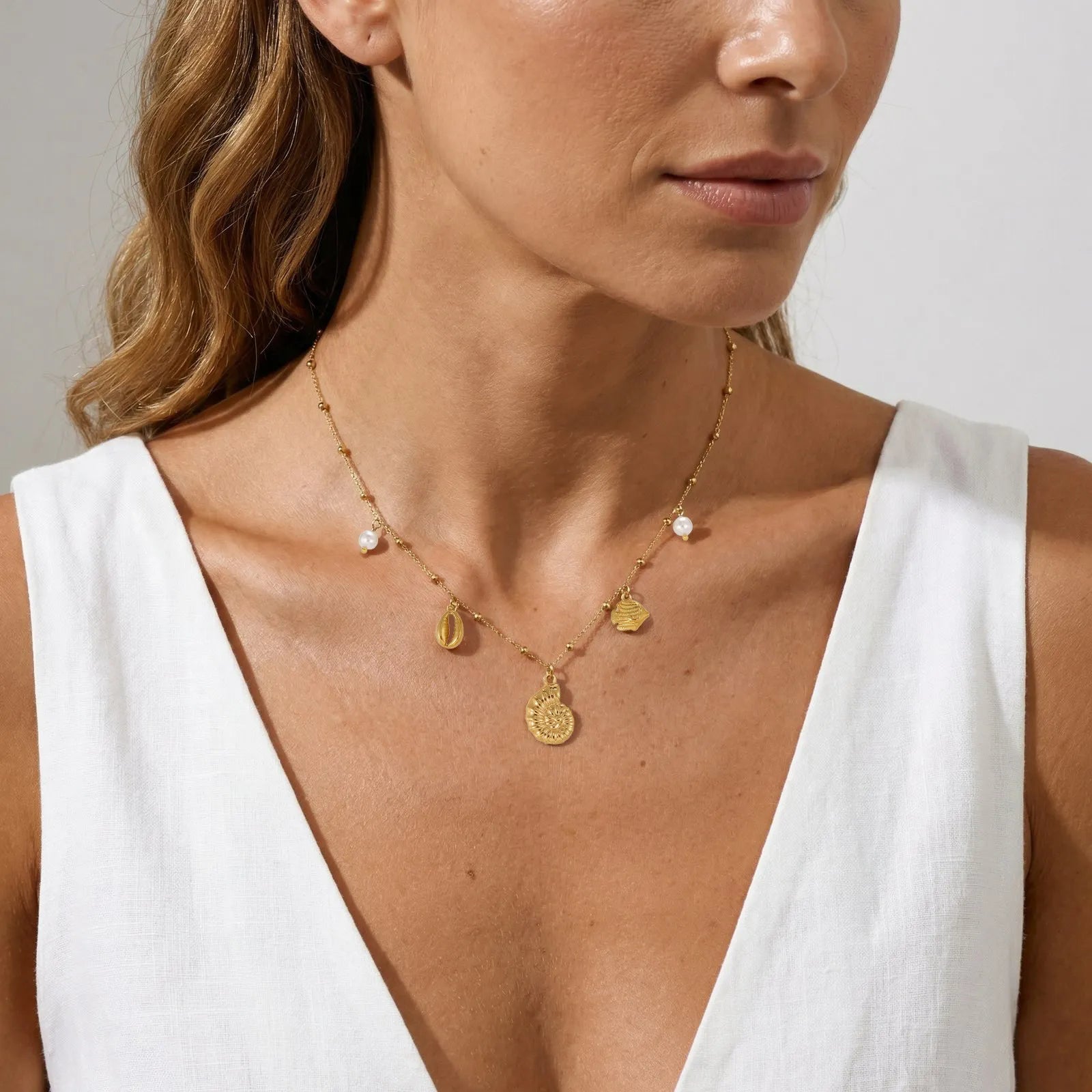 Gold Stainless Steel Beach Necklaces