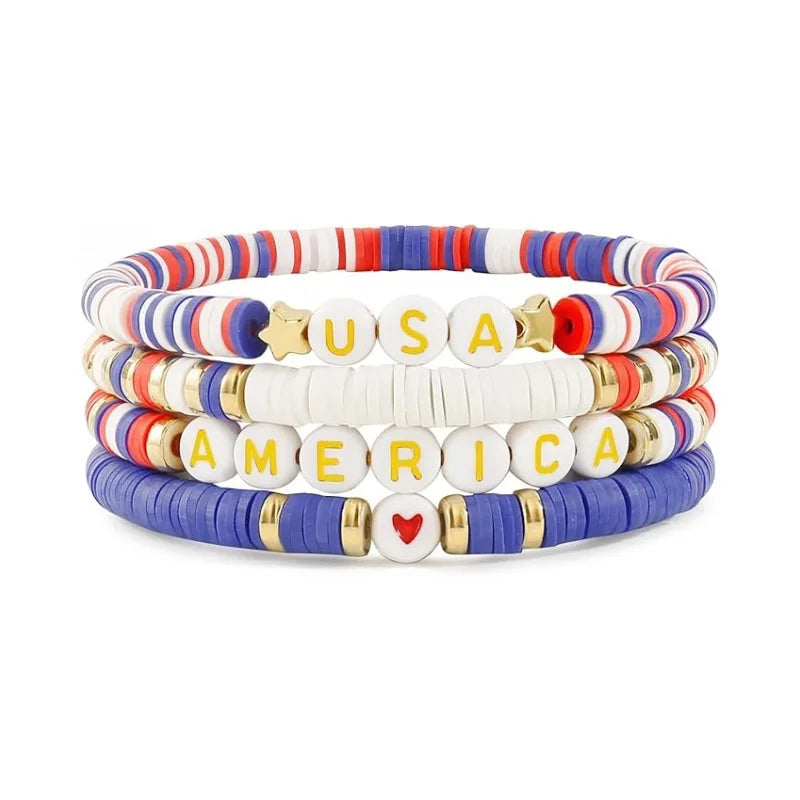 3-7pc 4th of July Outfits Bracelets
