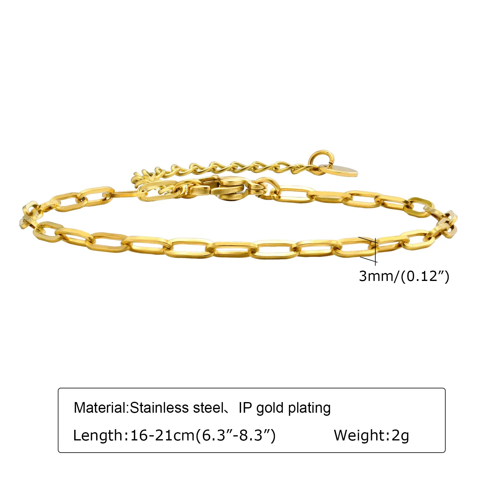 Stainless Steel Paperclip Chain Bracelet
