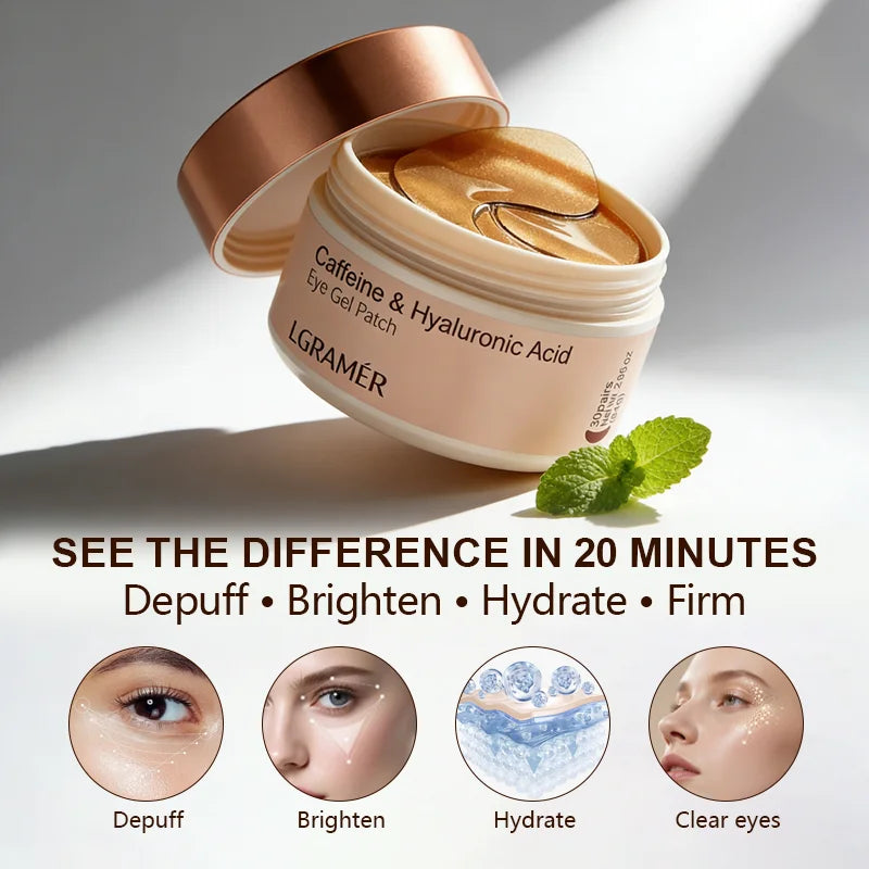 A Box of 60 Caffeine Nicotinamide Radiant Firming Eye Masks